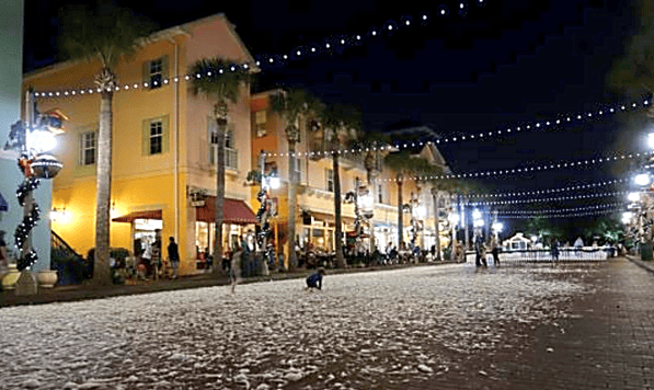 Falling snow in Celebration Florida